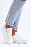 Leather Lace Up Platform Sports Shoes White Merida