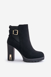 Women's Boots With Golden Buckle On Heels Insulated Black Erilanes