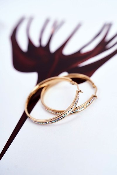 Women's Earrings Gold Wheels Hanging Zirkons Luxury