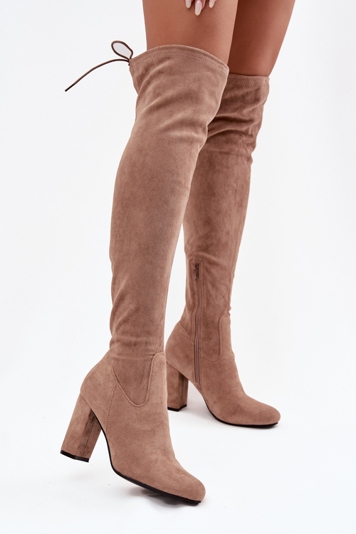 Women's High Heel Boots Beige Xamarin