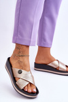 Women's Platform Slippers With Decoration gold Brooklyn