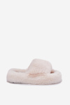 Women Fur Slippers Light Beige Biella