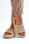 Women's Foam Flip Flops on Thick Sole Beige Beula
