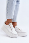 Women's Leather Platform Sneakers CheBello 4367 White