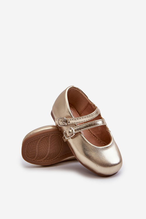 Children's Ballerina Flats with Gold Stripes Margenis