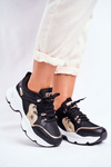 Women's Sport Shoes Black Gold Beijing
