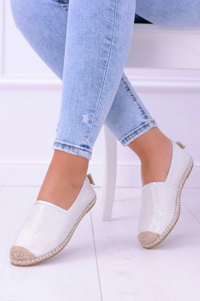 Lu Boo | Brocade Espadrilles White