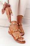 Leather Sandals With Studs S.Barski 541-52 Brown
