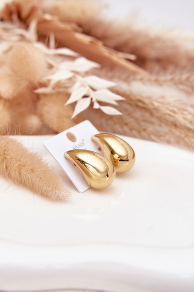 Damskie Kolczyki Duże Łezki Stal Chirurgiczna Złote