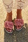 Women's Platform Sandals Adorned with Flowers Pink Nodina