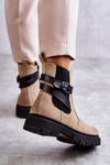 Women's Warm Boots Jodhpur boots With Belt Beige Jose