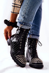 Zipped studded boots Black Sorela