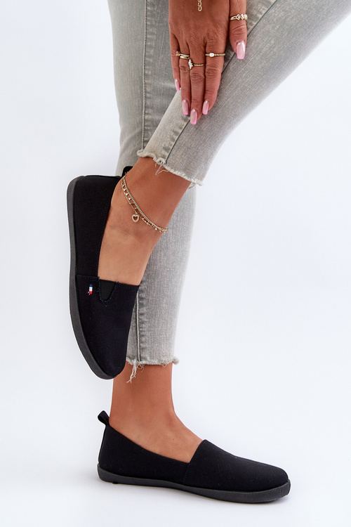 Damskie Tenisówki Trampki Slip-On Czarne Adrancia 24TX02-7655