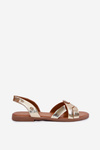 Flat Ladies Sandals Made Of Eco Leather Gold Illoria