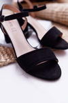 Women's Suede Sandals Black Galisa