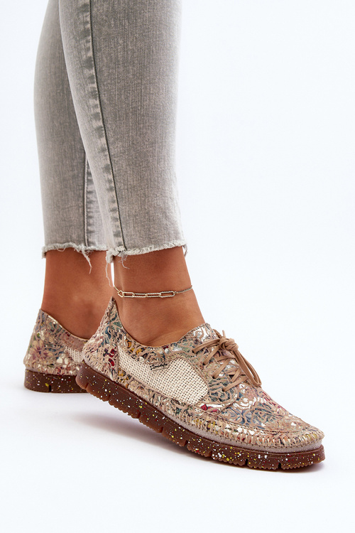 Półbuty Wzorzyste Damskie Maciejka 06347-04 Beżowe