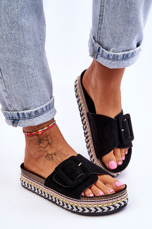 Women's Sandals On A Decorated Platform Black Joyce