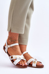 Flat Sandals S.Barski KV-5541-35 White-Silver