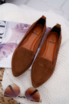 Women's Moccasins Suede Leather Loafers Cognac Homny
