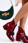 Lacquered Boots On High Heels With A Decorative Bow Burgundy Hallie