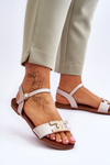 Women's Leather Sandals S.Barski KV-5541-37 Beige