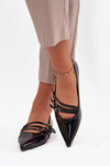 Patent Leather Ballerinas With Straps Black Palenna