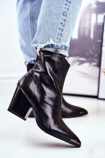 Women’s Boots On High Heel Leather Big Star Black GG274919