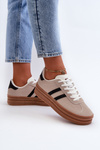 Damskie Sneakersy Na Platformie Beżowo-Czarne Egelia