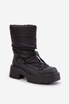 Women's Snow Boots On Platform And Flat Heel Black Seandriel