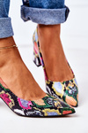 Leather Pumps With A Snake Pattern Lewski Shoes 2801 Colorful