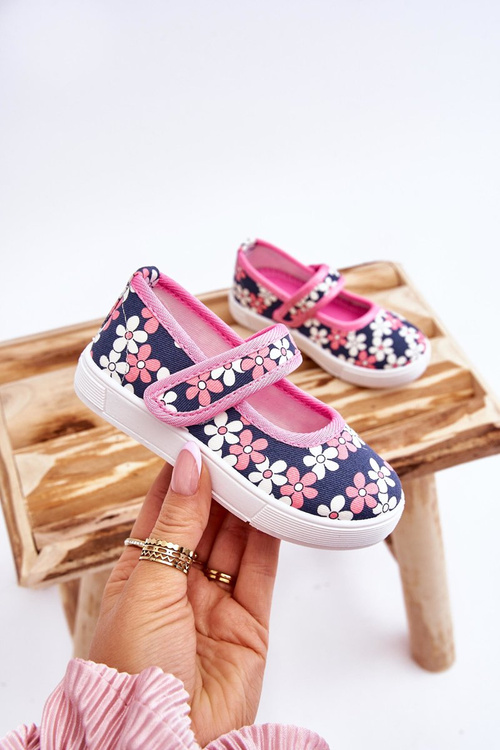 Children's ballerinas in flowers navy blue-pink Noah