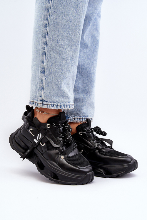 Sneakersy Damskie Czarne GOE NN2N4040