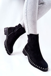 Suede Pearl Booties Black Venie