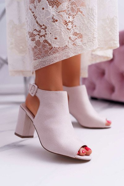 Women's Stiletto Sandals with Peep Toe Sandals Beige Esta
