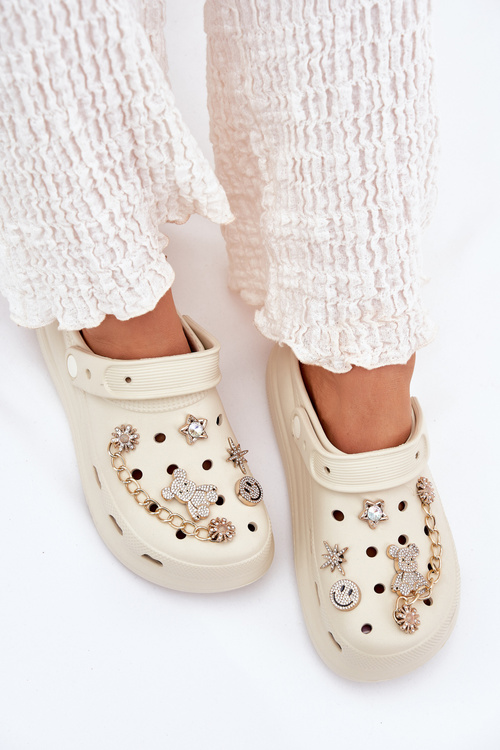 Women's Foam Slippers With Accessories Beige Linaviela