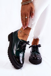 Lacquered Lace-Up Shoes Laura Messi 2441 Green