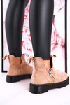 Women's Chelsea Boots With Colorful Stitching Suede Beige Addison
