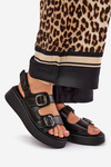 Women's Platform And Wedge Sandals With Buckles Black Genorre