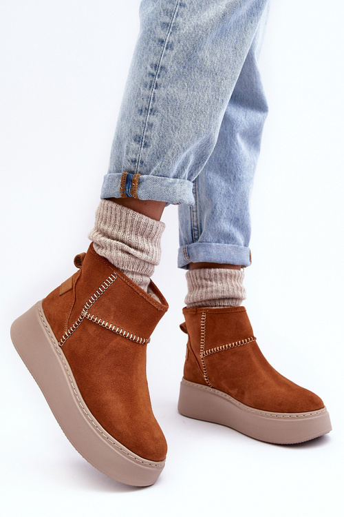 Śniegowce Damskie Zamsz Maciejka 06257-29 Brązowe