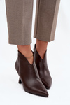 Patent Low Ladies Boots on Heel Chocolate Jolivra