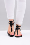 Lu Boo | Women's Sandals Black Gladiator Flip Flops Achilla