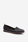Women's Black Flat Heel Loafers Enzla