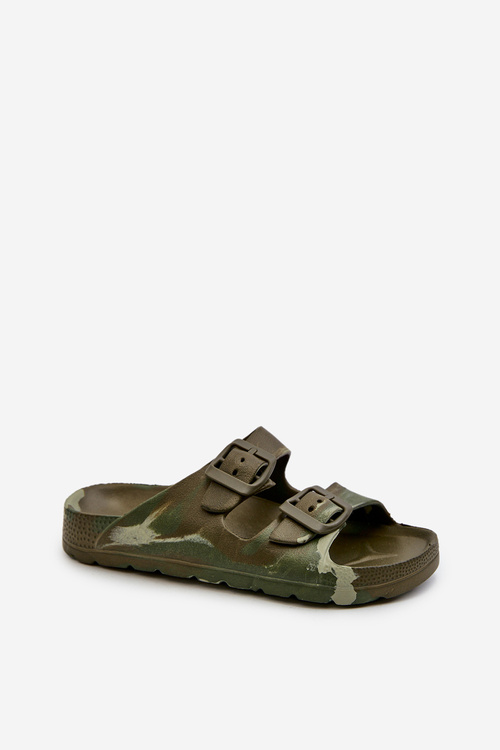 Light Boys' Foam Sandals with Buckles Dark Green Adirnaca