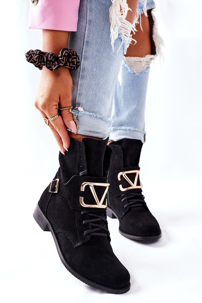 Women’s Suede Boots Black Nicole 2676