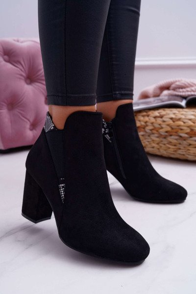 Women's Stiletto Boots Suede Black Jollow