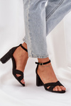 Block Heel Sandals Made Of Eco Suede Black Saniffia