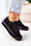 Women's Sneakers On A Platform Black Skateboard