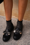 Women's Moccasins With Bow S.Barski HY42-331 Black