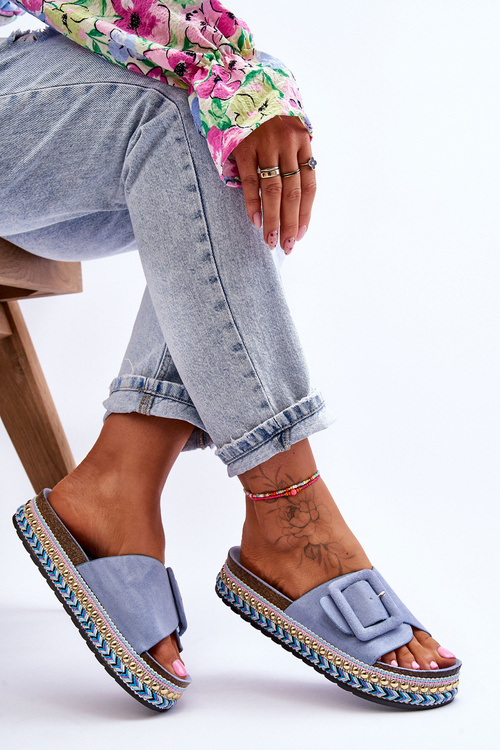Women's Sandals On A Decorated Platform Blue Joyce