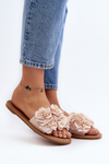 Women's Beige Flower Slippers Eelfan